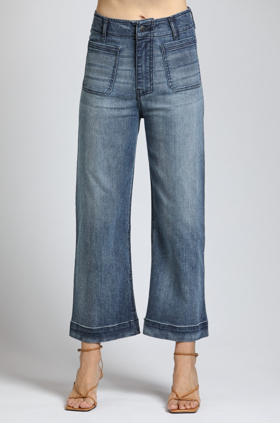 INDIGO PHOEBE CROP WIDE LEG JEANS