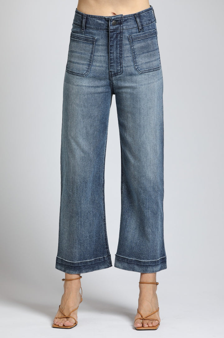 INDIGO PHOEBE CROP WIDE LEG JEANS