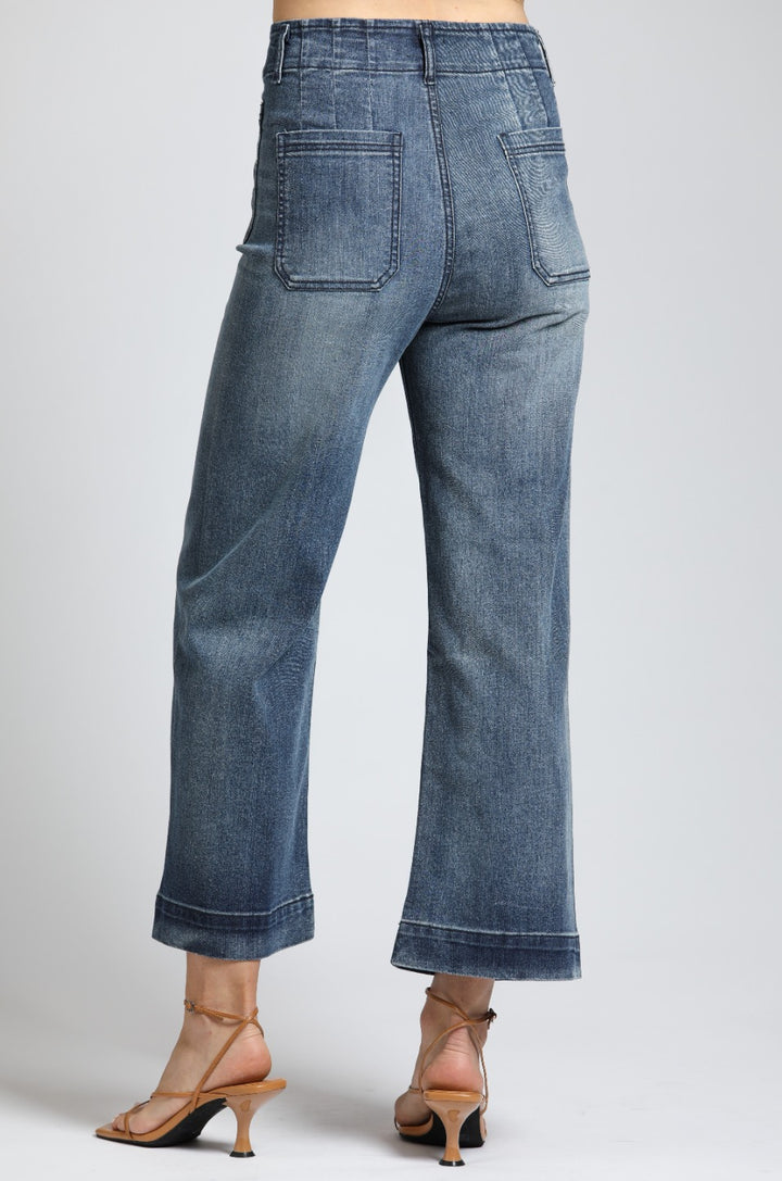 INDIGO PHOEBE CROP WIDE LEG JEANS