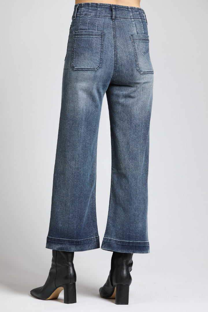 INDIGO PHOEBE CROP WIDE LEG JEANS
