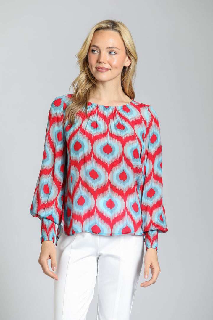 SHERRY RED PRINT BLOUSE