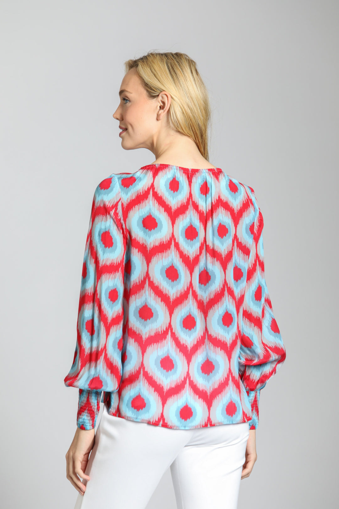 SHERRY RED PRINT BLOUSE