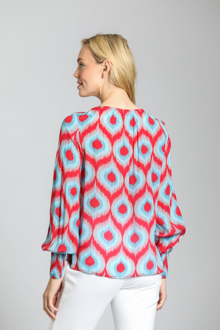 SHERRY RED PRINT BLOUSE