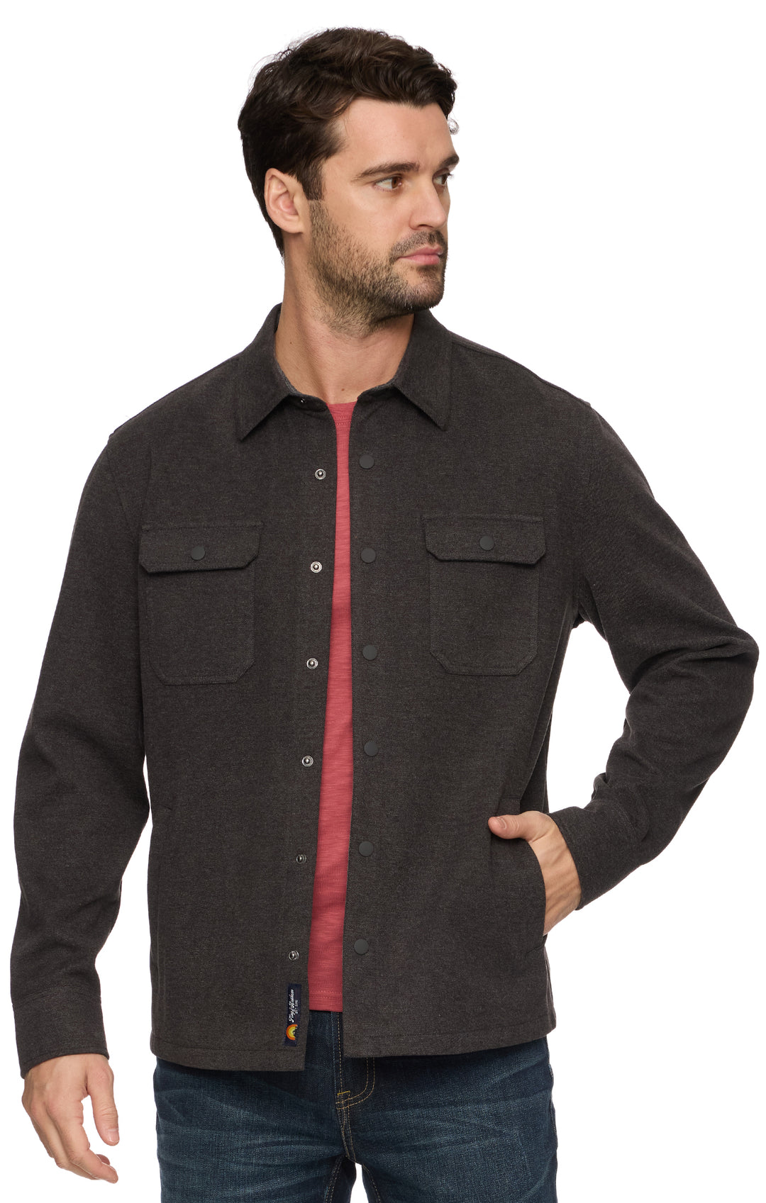 MEN'S CHARCOAL HAMLIN STRETCH TWILL SHIRT JACKET