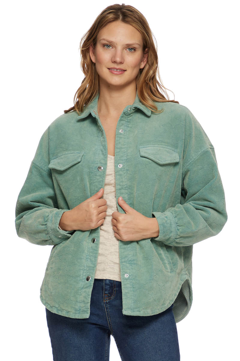 MINERAL BLUE ALVA QUILTED OVERSHIRT JACKET

