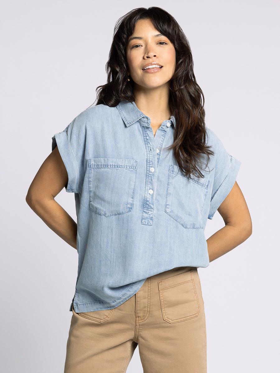 EVELYN TENCEL DENIM TOP
