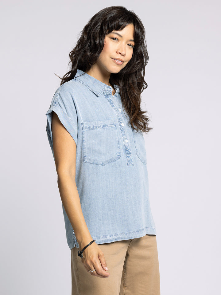 EVELYN TENCEL DENIM TOP