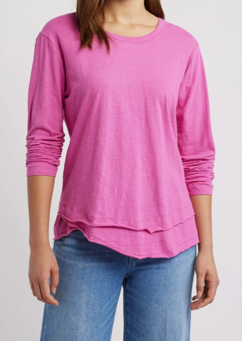 RASPBERRY LANIE LONG SLEEVE KNIT TOP
