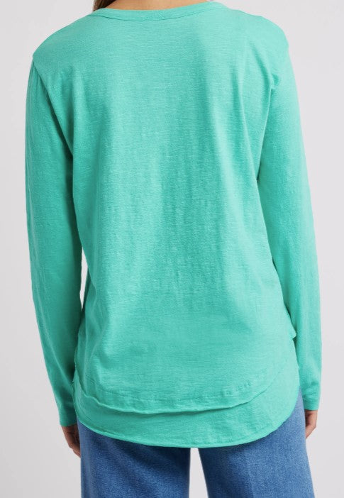 GARDEN GREEN LANIE LONG SLEEVE KNIT TOP
