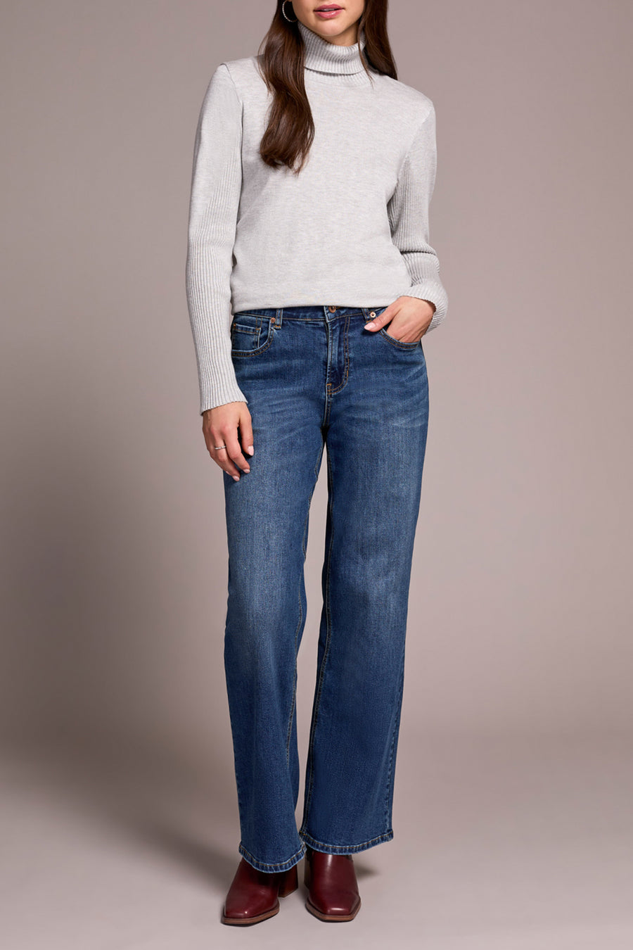 SOPHIA ANTIQUE BLUE WIDE LEG JEANS
