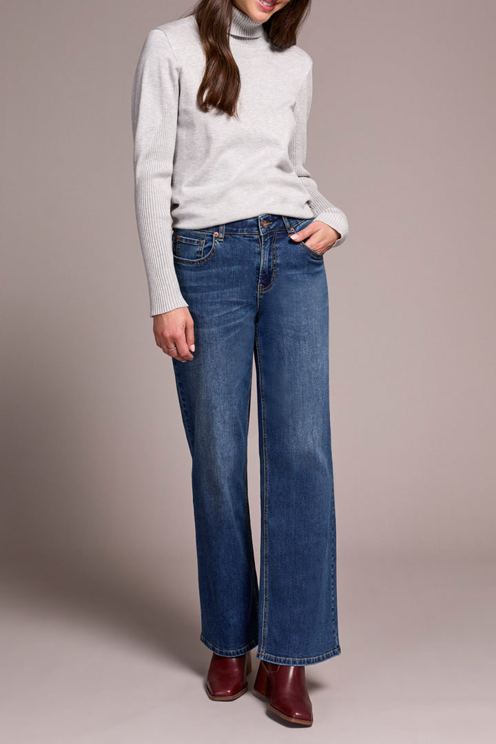 SOPHIA ANTIQUE BLUE WIDE LEG JEANS