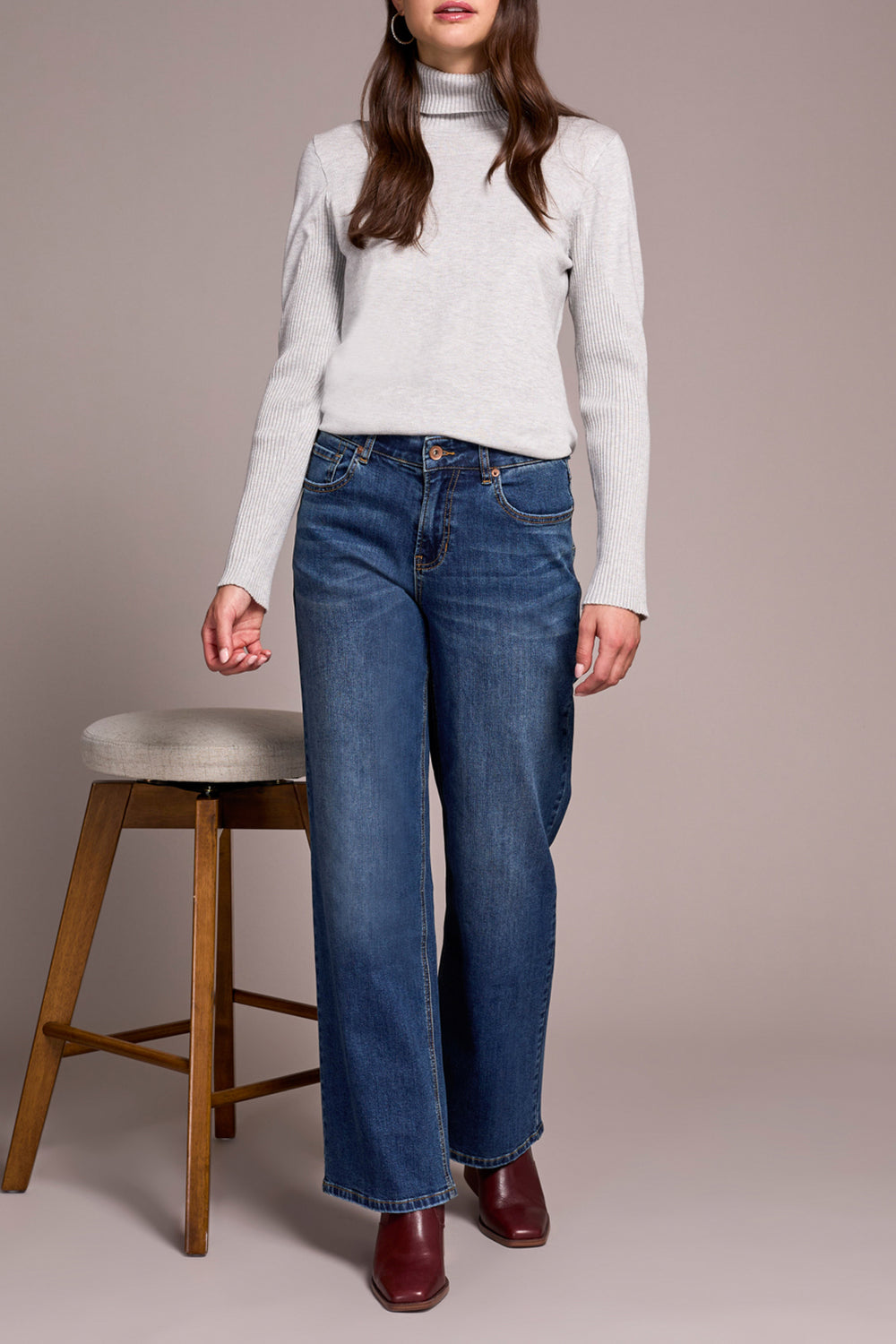 SOPHIA ANTIQUE BLUE WIDE LEG JEANS
