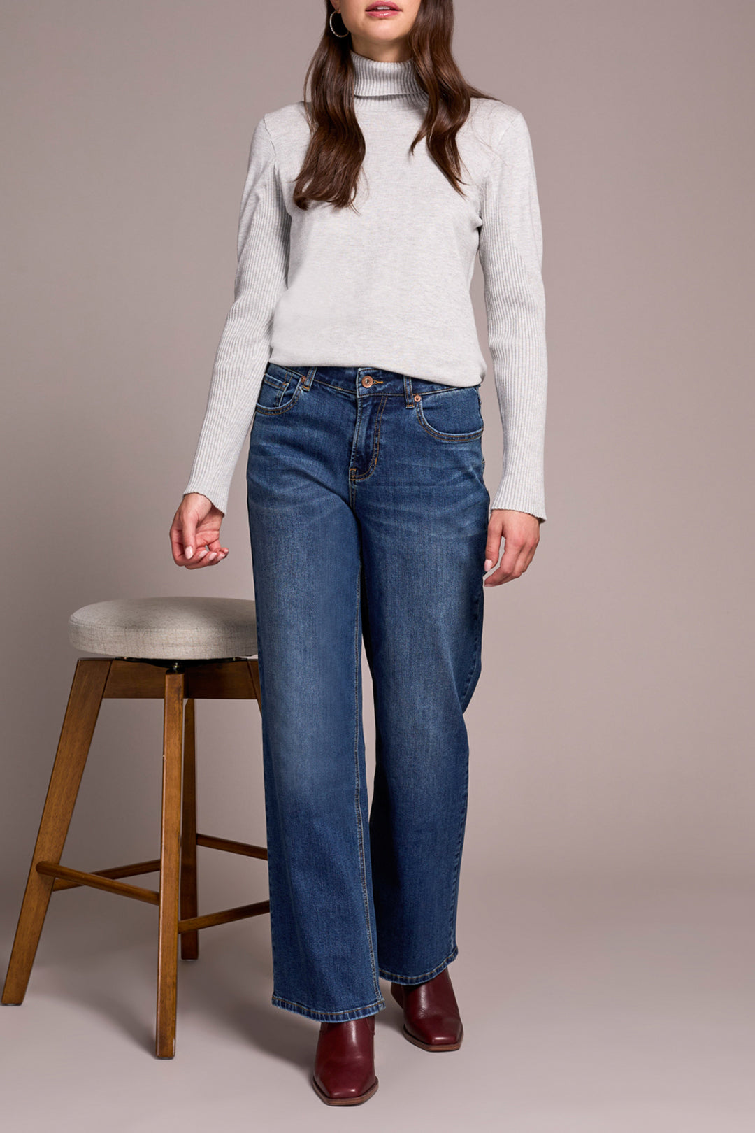 SOPHIA ANTIQUE BLUE WIDE LEG JEANS