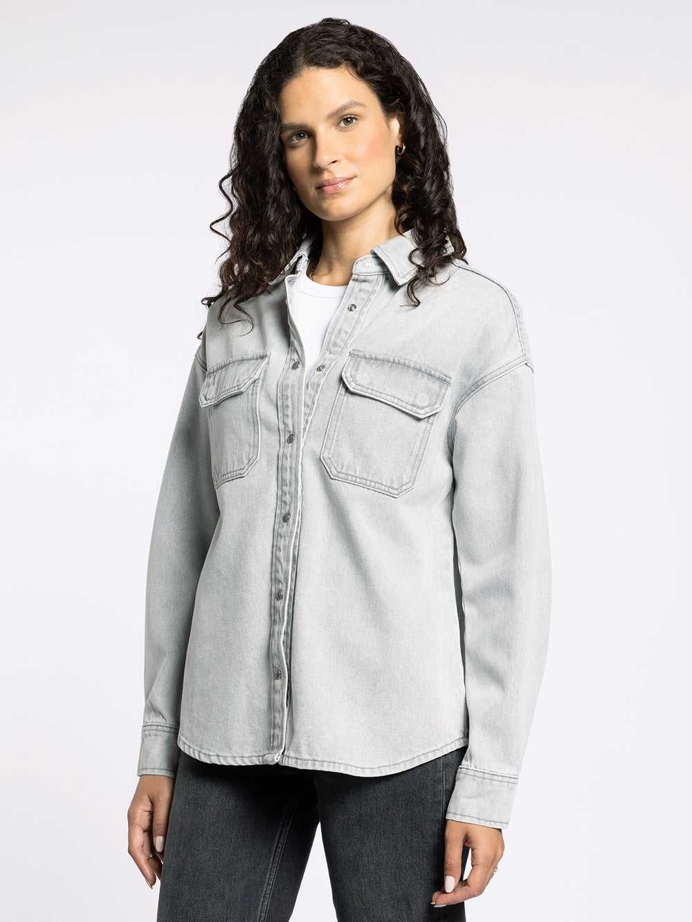 ETTA GREY WASH SHIRT
