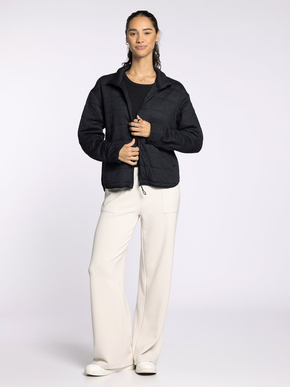 INDIANA BLACK HEATHER QUILTED JACKET
