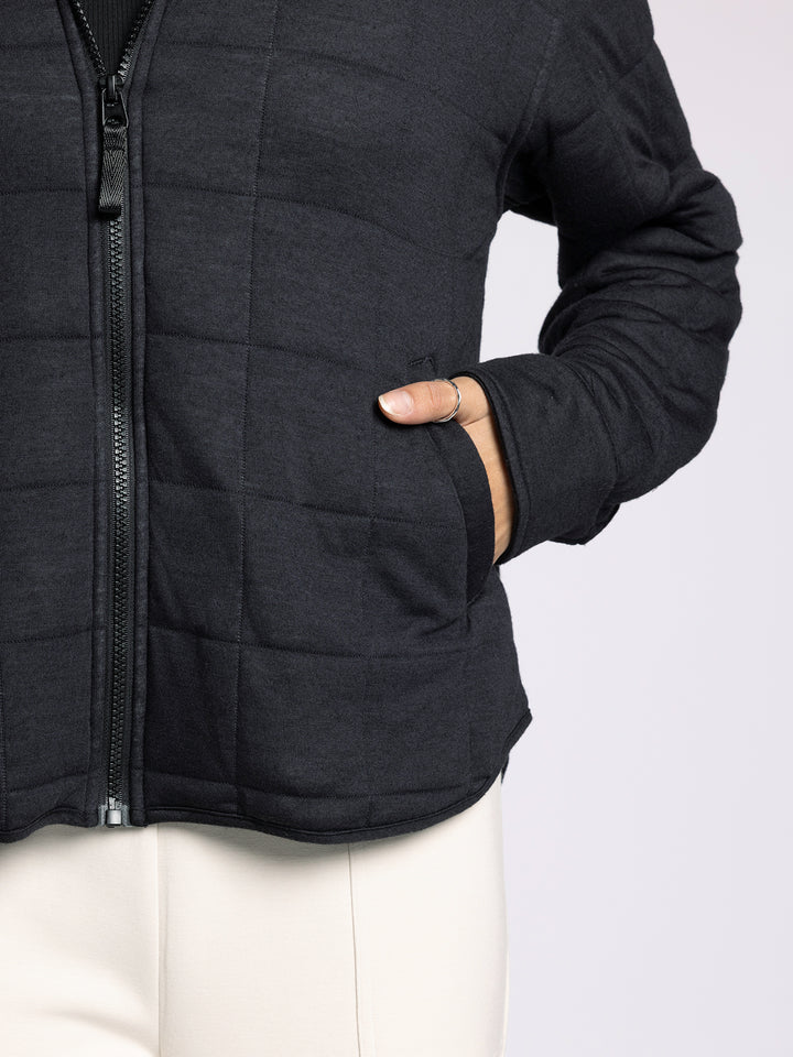 INDIANA BLACK HEATHER QUILTED JACKET
