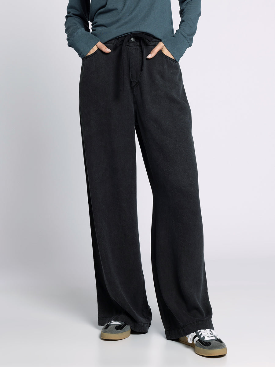 AUSTIN DRAWSTRING RACHEL BLACK WASH PANT
