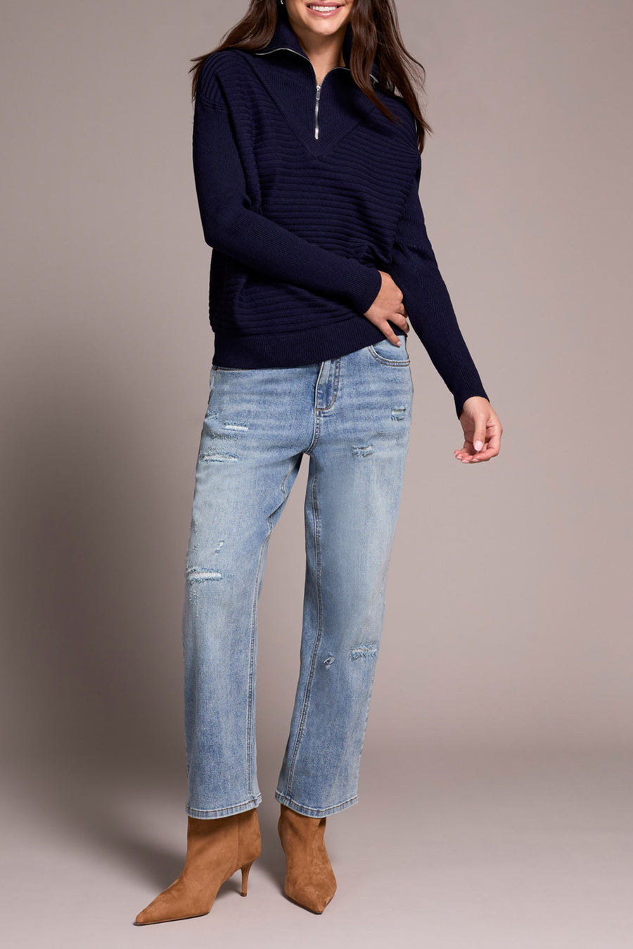 NIGHTFALL HALF ZIP SWEATER
