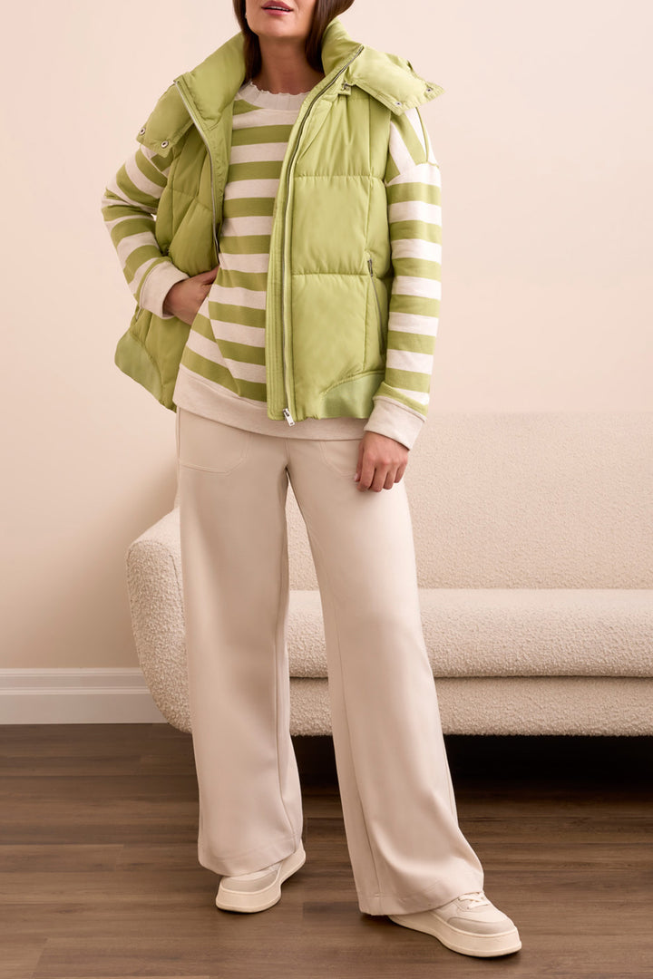 WASABI QUILTED VEST WITH REMOVABLE HOOD
