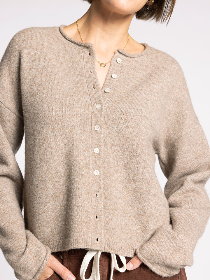 DOVER TAUPE HEATHER CARDIGAN