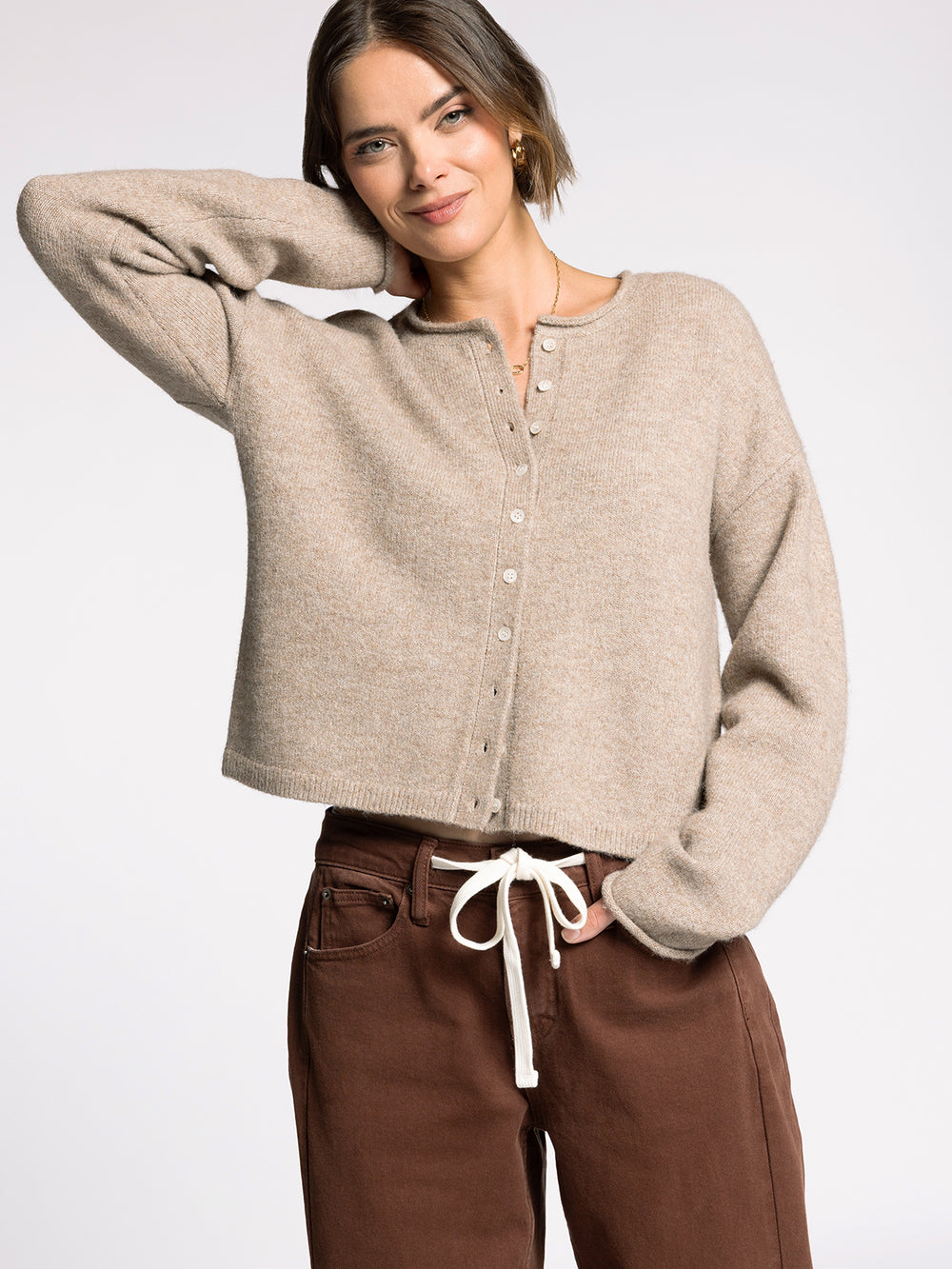DOVER TAUPE HEATHER CARDIGAN
