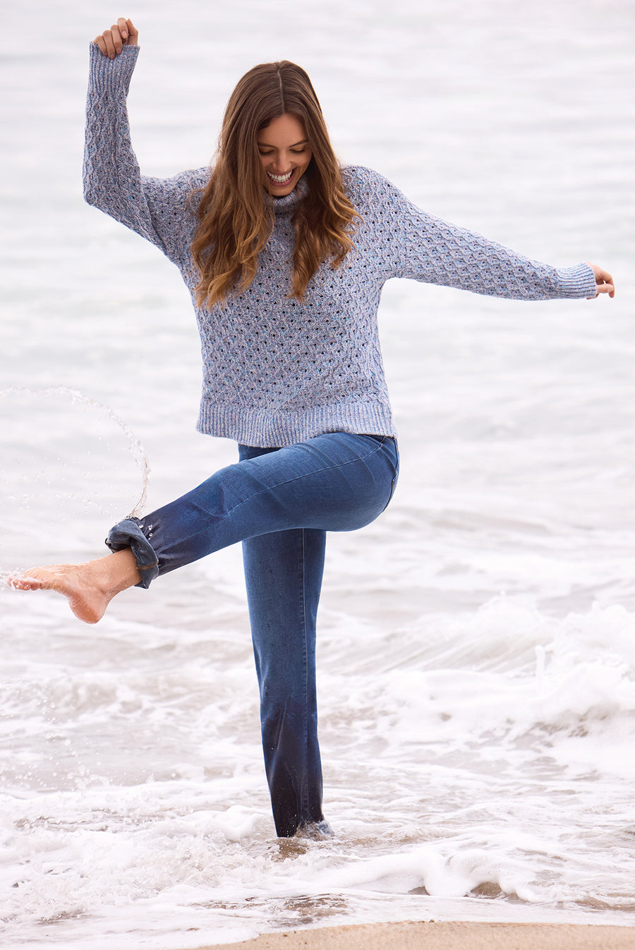 AUDREY BOUNDLESS FADED DENIM STRAIGHT LEG CROP JEANS
