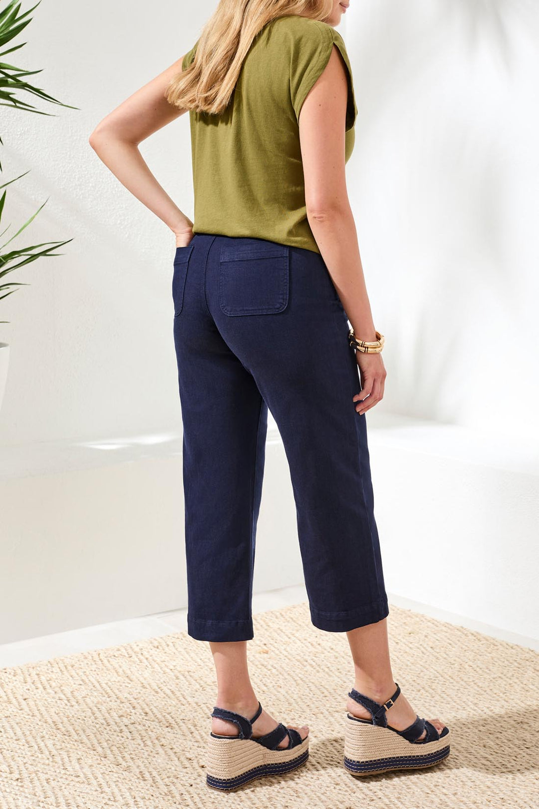 NAUTICAL SOPHIA CROP DENIM PALAZZO