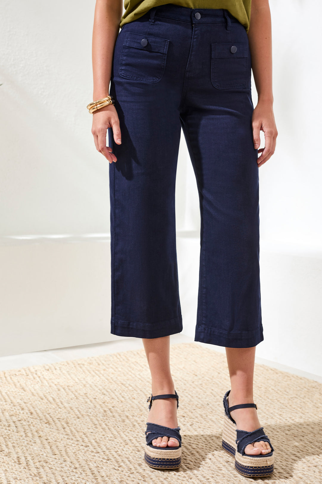 NAUTICAL SOPHIA CROP DENIM PALAZZO