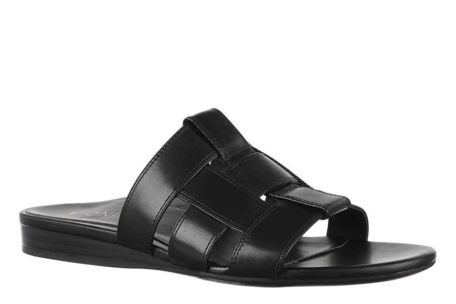 GLENDORA BLACK SLIDE SANDALS
