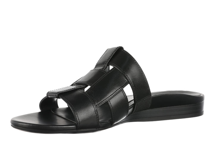 GLENDORA BLACK SLIDE SANDALS