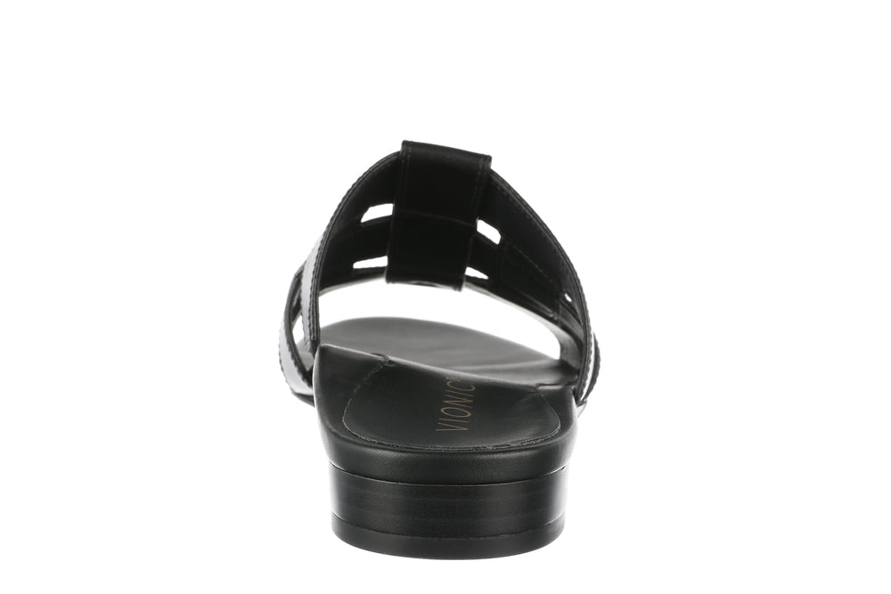 GLENDORA BLACK SLIDE SANDALS
