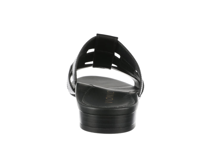 GLENDORA BLACK SLIDE SANDALS