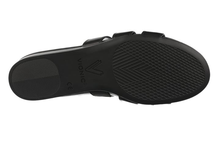 GLENDORA BLACK SLIDE SANDALS