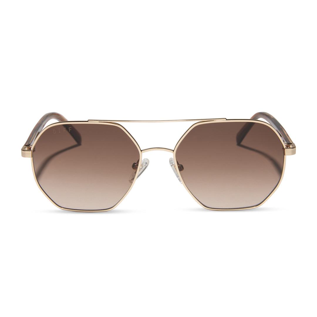 JOELLE HORN TORTOISE SUNGLASSES
