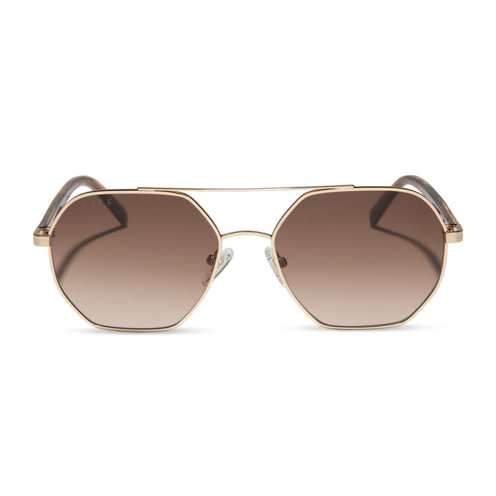 JOELLE HORN TORTOISE SUNGLASSES