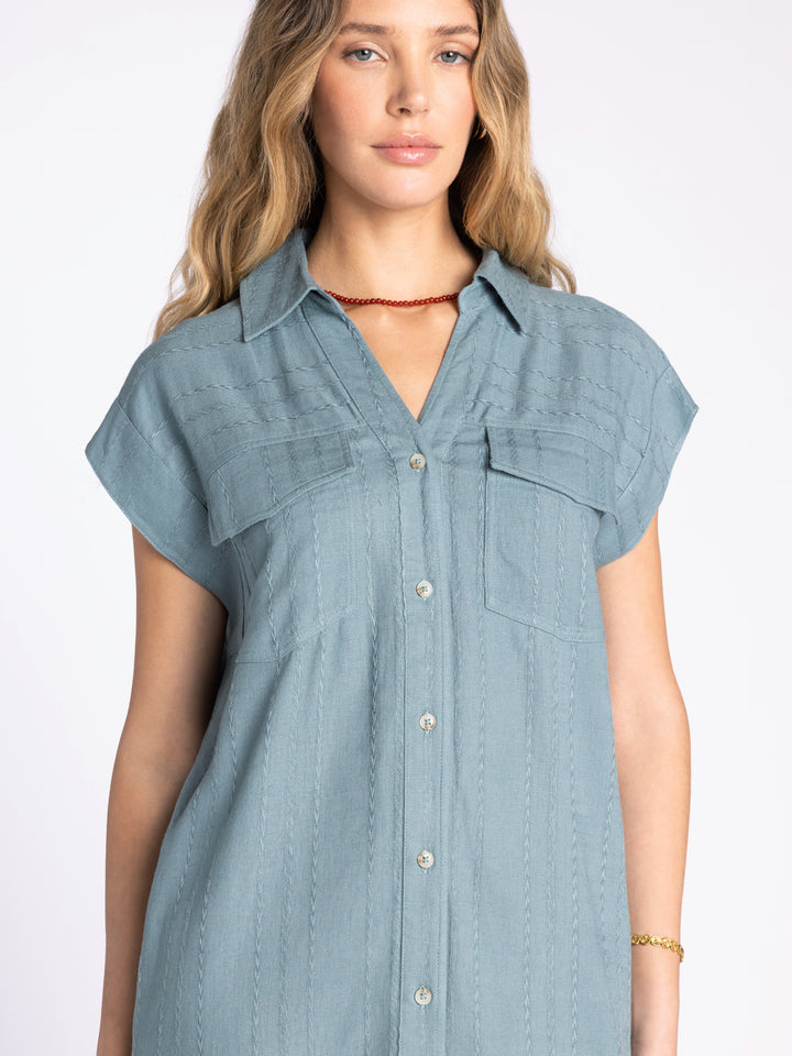 AQUA STEEL NORI SHIRT DRESS