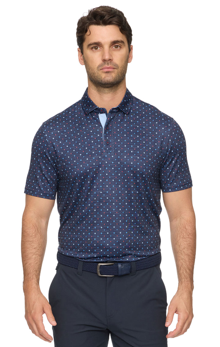 MEN'S NAVY BUXTON STAR POLO SHIRT