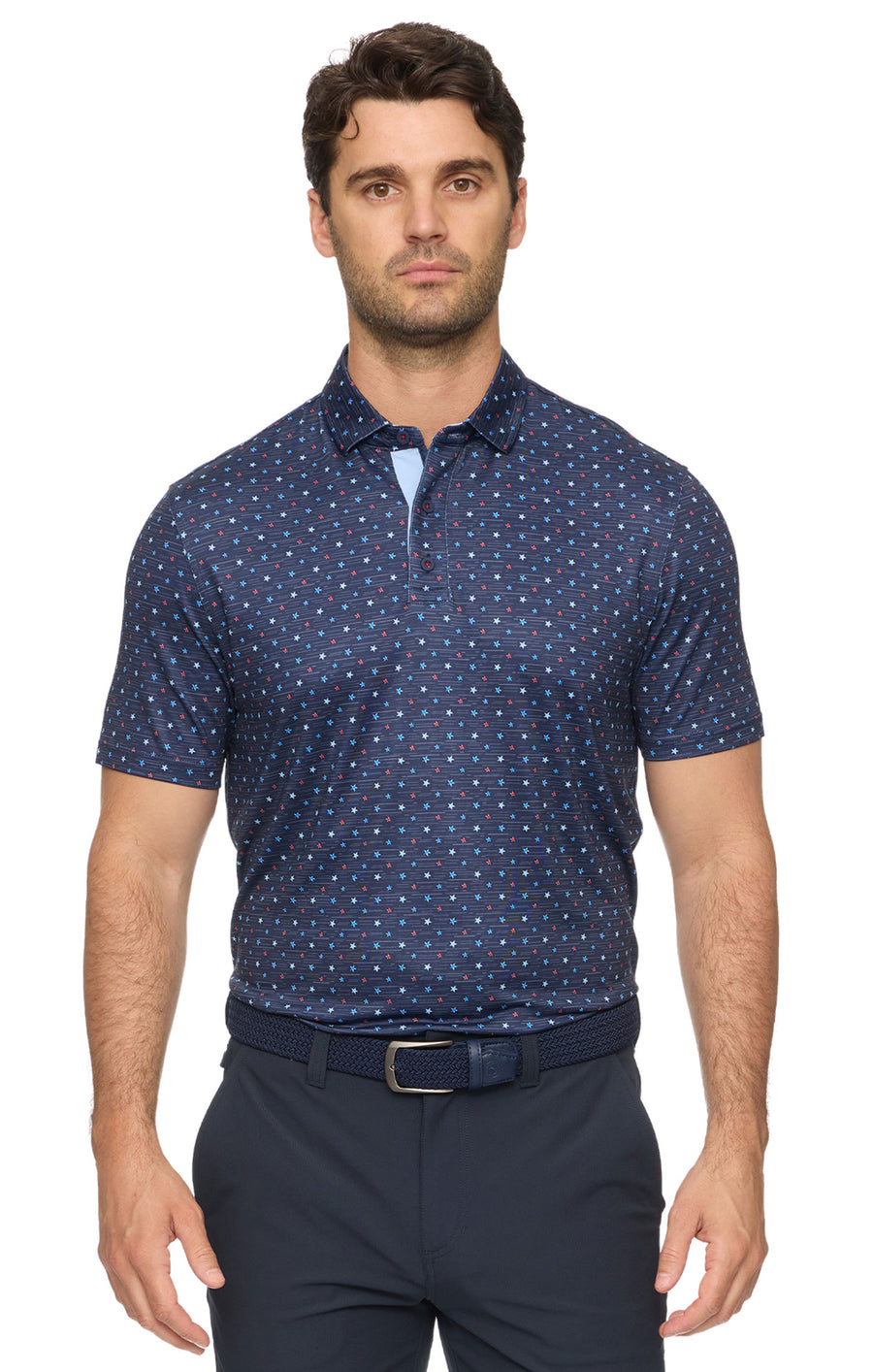 MEN'S NAVY BUXTON STAR POLO SHIRT

