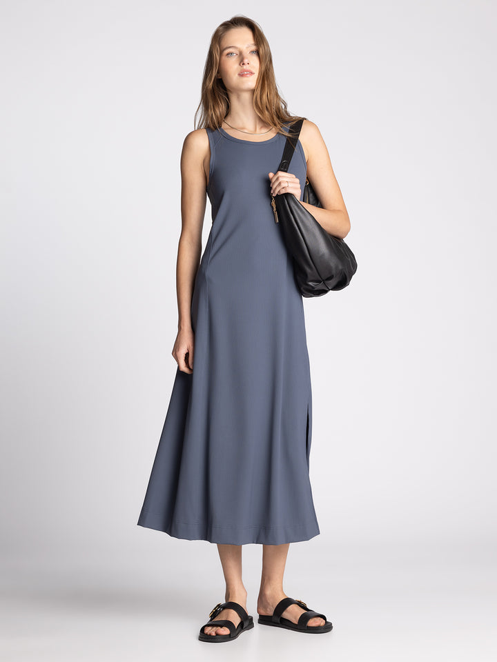 CHARCOAL BLUE PROSPER TANK DRESS