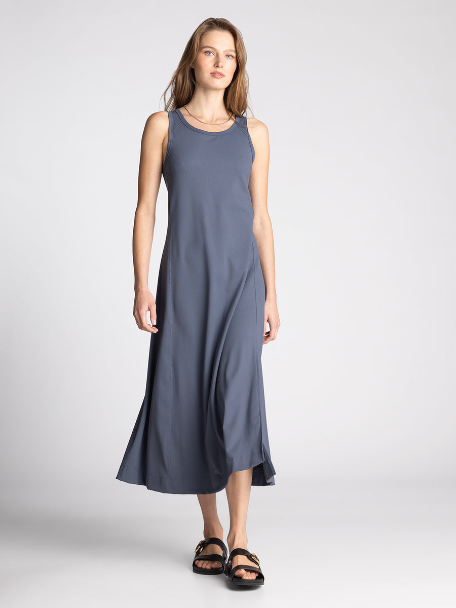CHARCOAL BLUE PROSPER TANK DRESS
