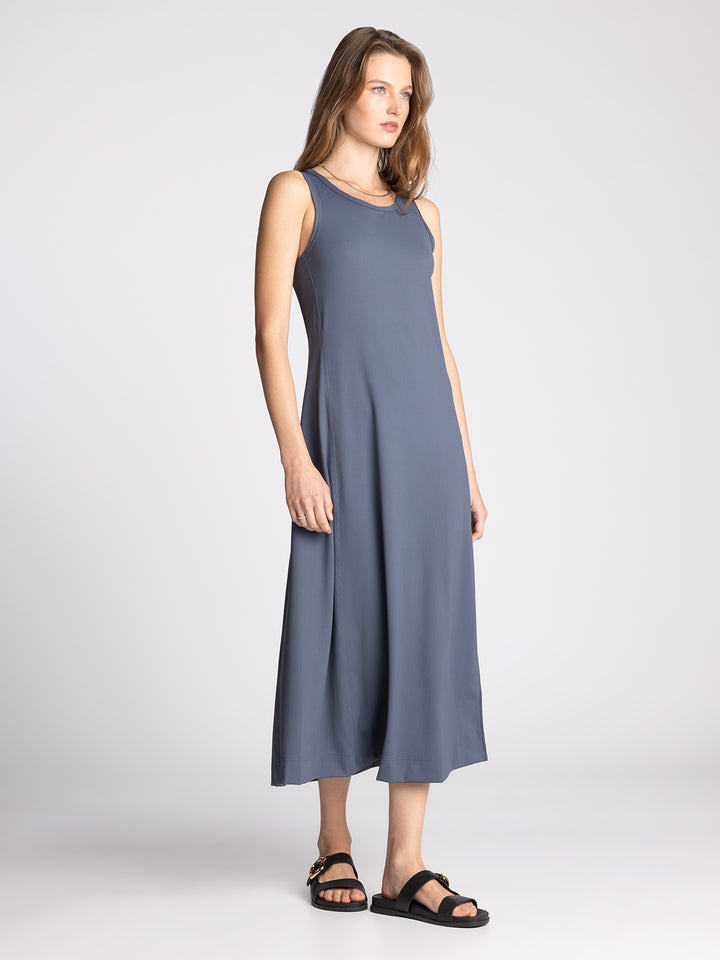 CHARCOAL BLUE PROSPER TANK DRESS