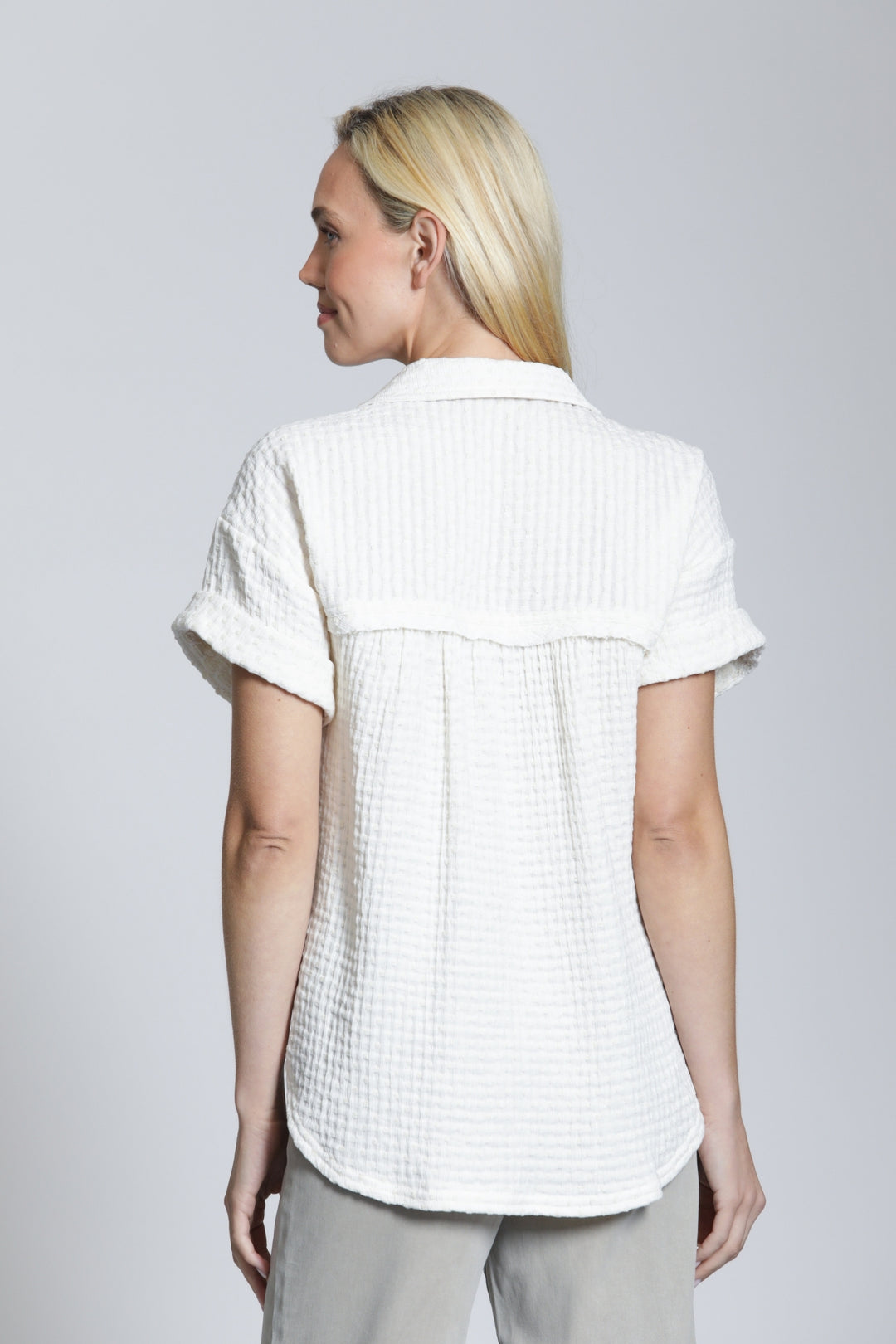 NATURAL BREEZY BUBBLE BLOUSE