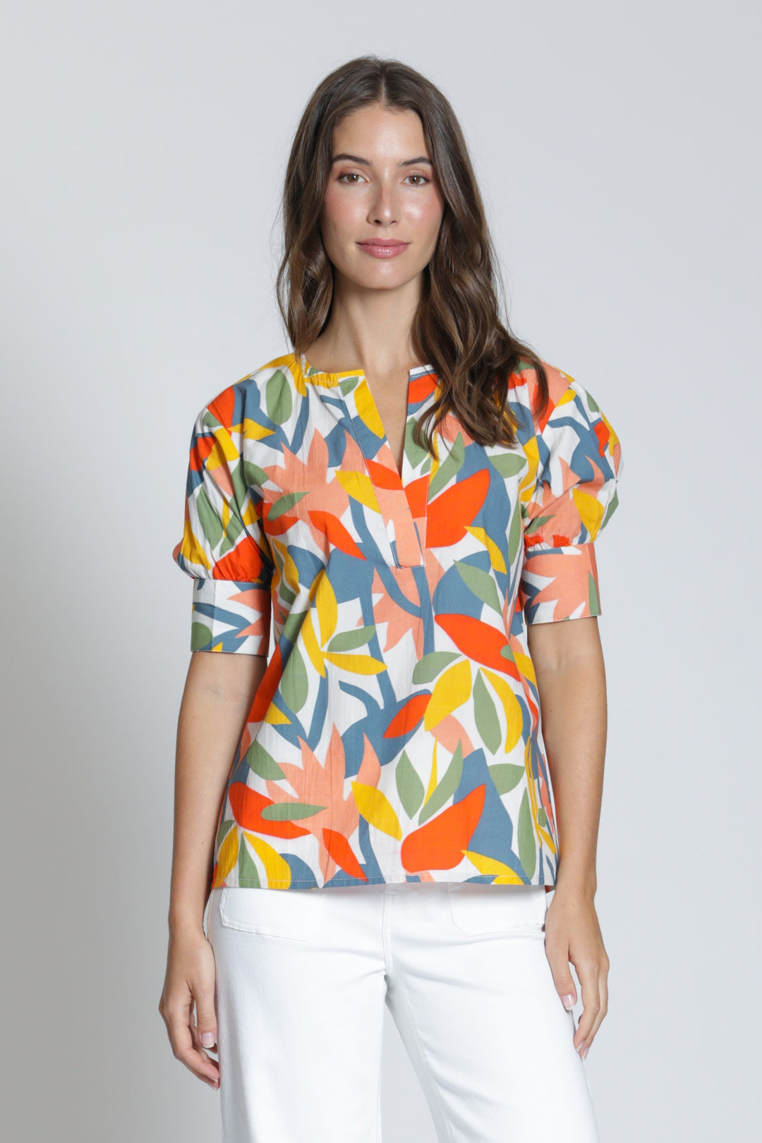 PAPAYA GROVE SHORT PUFF SLEEVE TOP