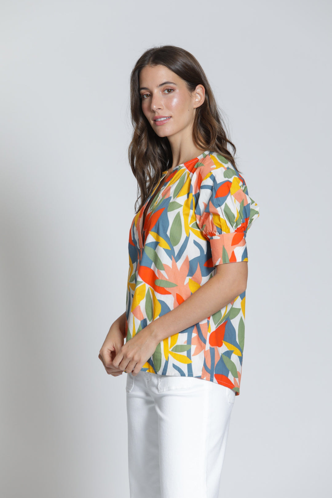 PAPAYA GROVE SHORT PUFF SLEEVE TOP