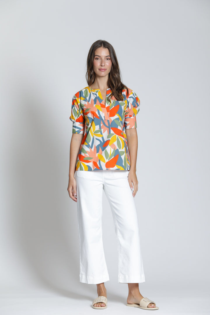 PAPAYA GROVE SHORT PUFF SLEEVE TOP