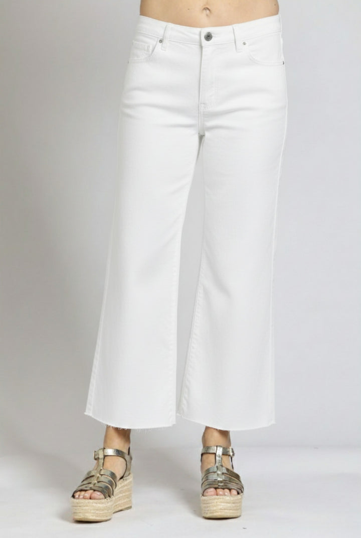 KATHLEEN WHITE WIDE LEG CROP JEANS