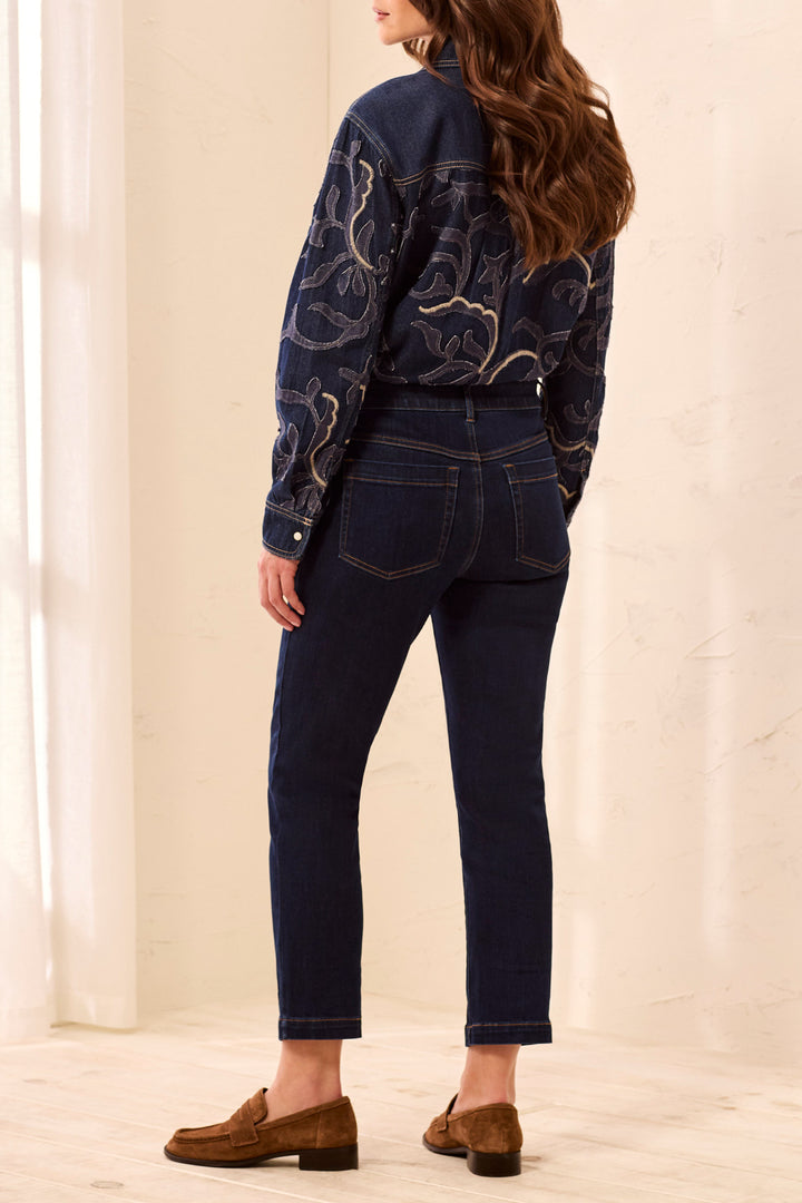 AUDREY DARKNIGHT BOUNDLESS DENIM STRAIGHT CROP JEANS