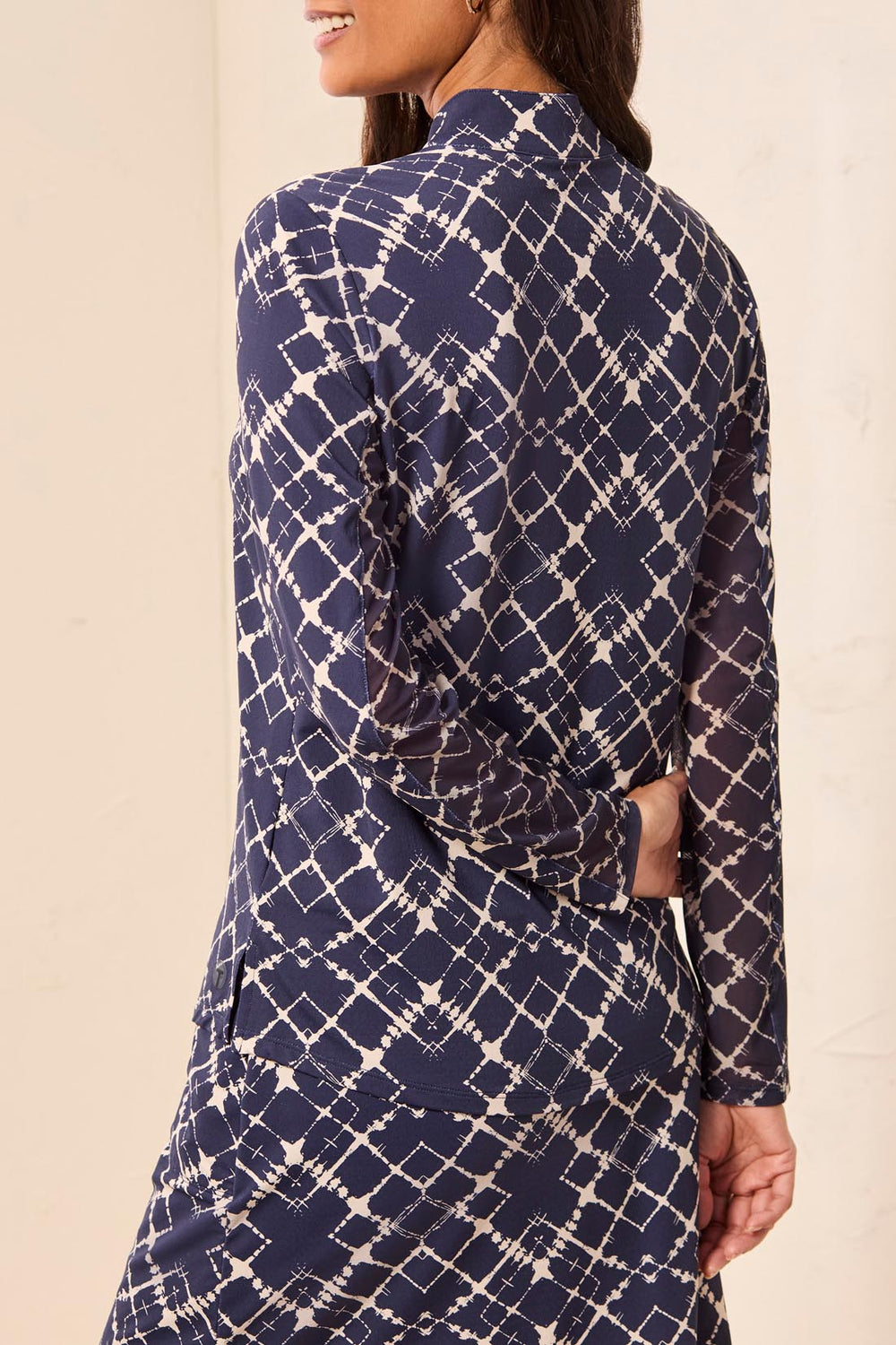 ESTATE BLUE PRINT UPF50+  QUARTER  ZIP TOP

