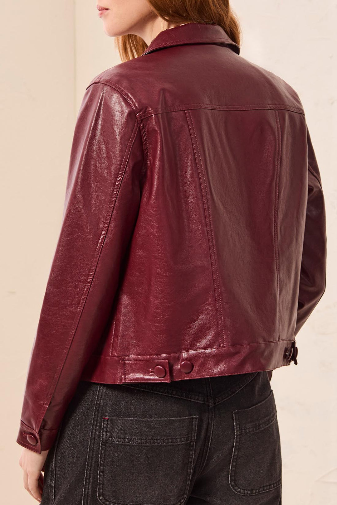 CHERRY LACQUER LINED JACKET