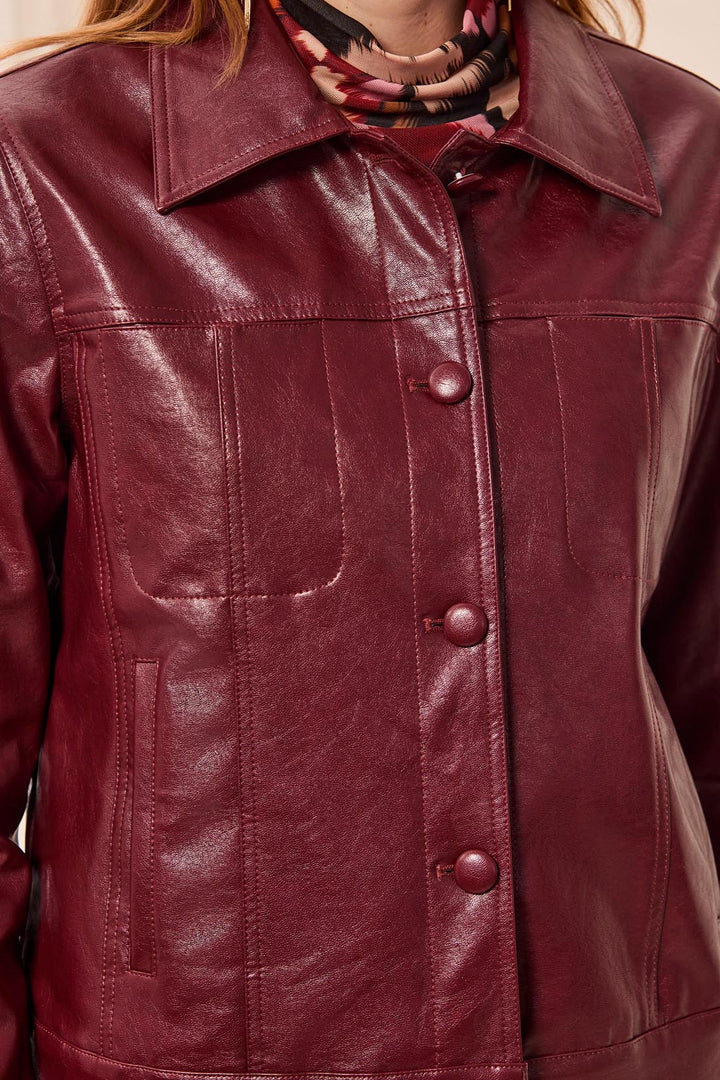 CHERRY LACQUER LINED JACKET